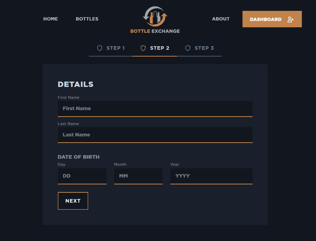 Whisky Locker Just enter a few details